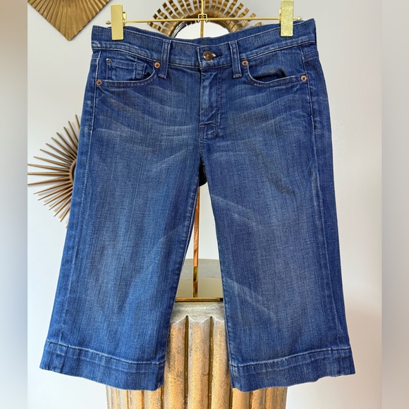 7 For All Mankind - Blue Denim Bermuda Shorts - Picture 1 of 8